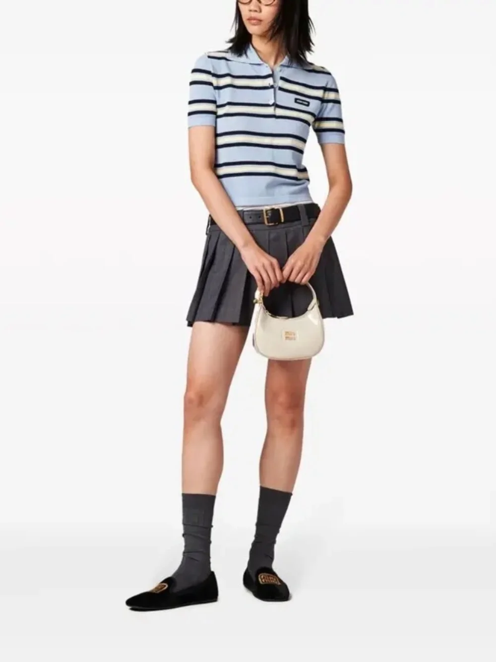 Miu Miu striped collar
